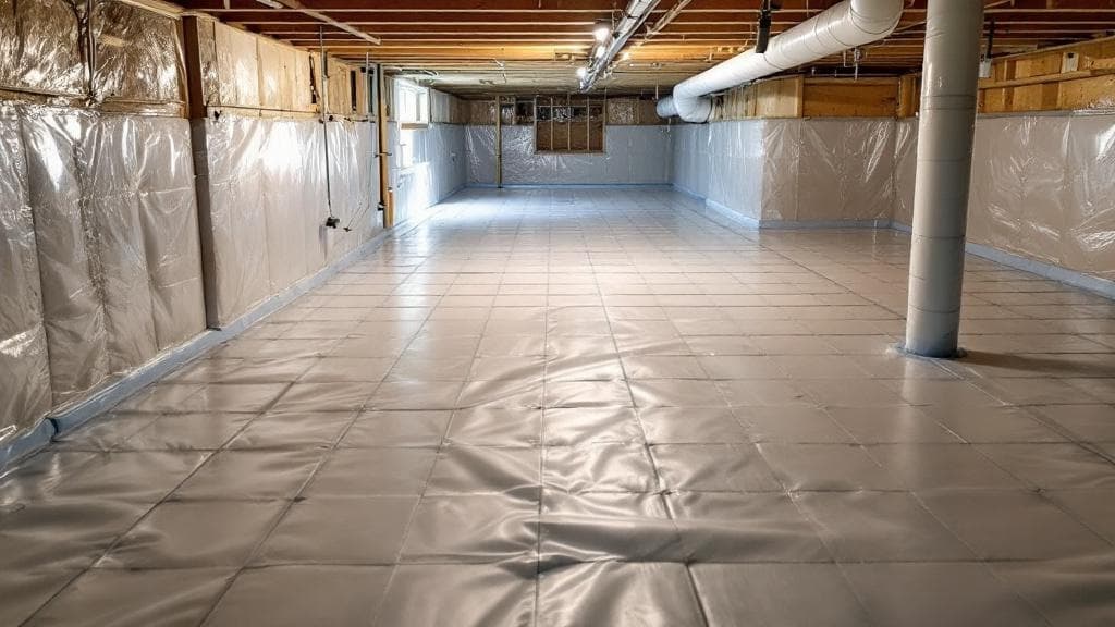 Same Columbus crawl space after vapor barrier and sub-membrane radon system installed