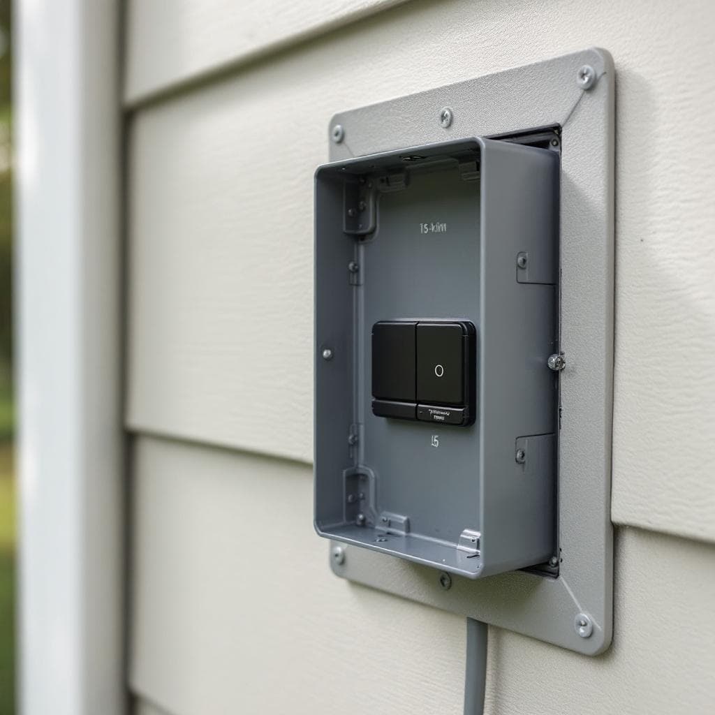 Code-required dedicated electrical disconnect at the radon fan in Columbus