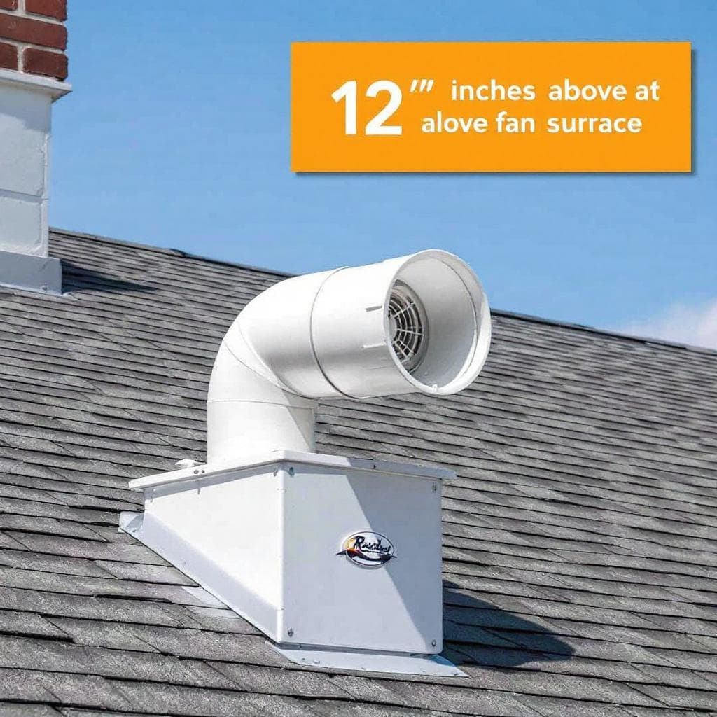 Radon mitigation pipe terminating above the roofline at a Columbus home, code-compliant exterior